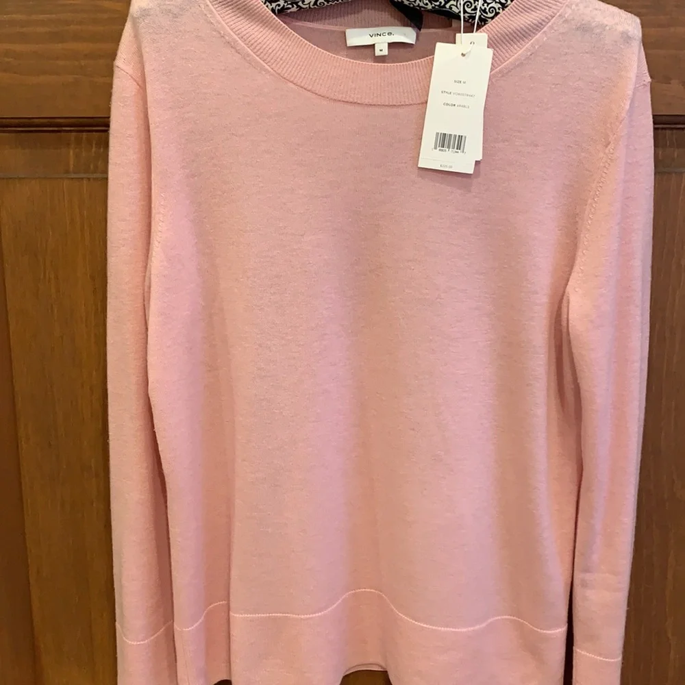 NWT Vince Pink crew neck sweater Medium - Picture 3 of 9